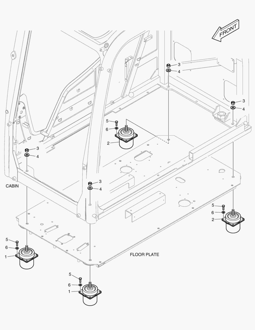 УСТАНОВКА КАБИНЫ - СИСТЕМА ЗАЩИТЫ ПРИ ОПРОКИДЫВАНИИ