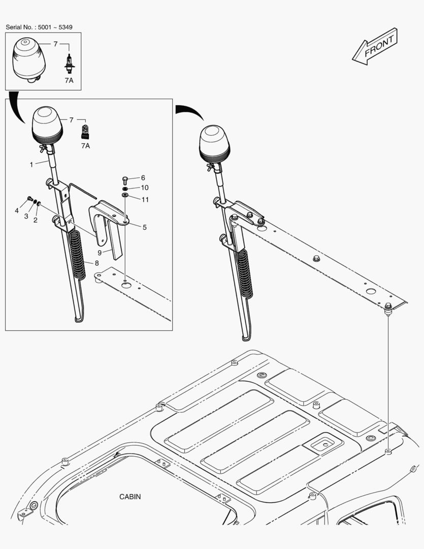 Спецтехника 7470 TELESCOPIC BEACON - ROPS(WITH LAMP) [5001~5599]
