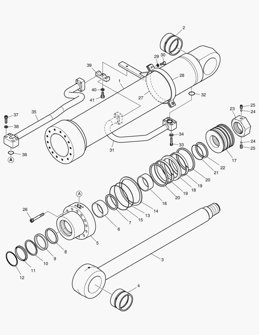ЦИЛИНДР СТРЕЛЫ - ЛЕВОСТОРОННИЙ