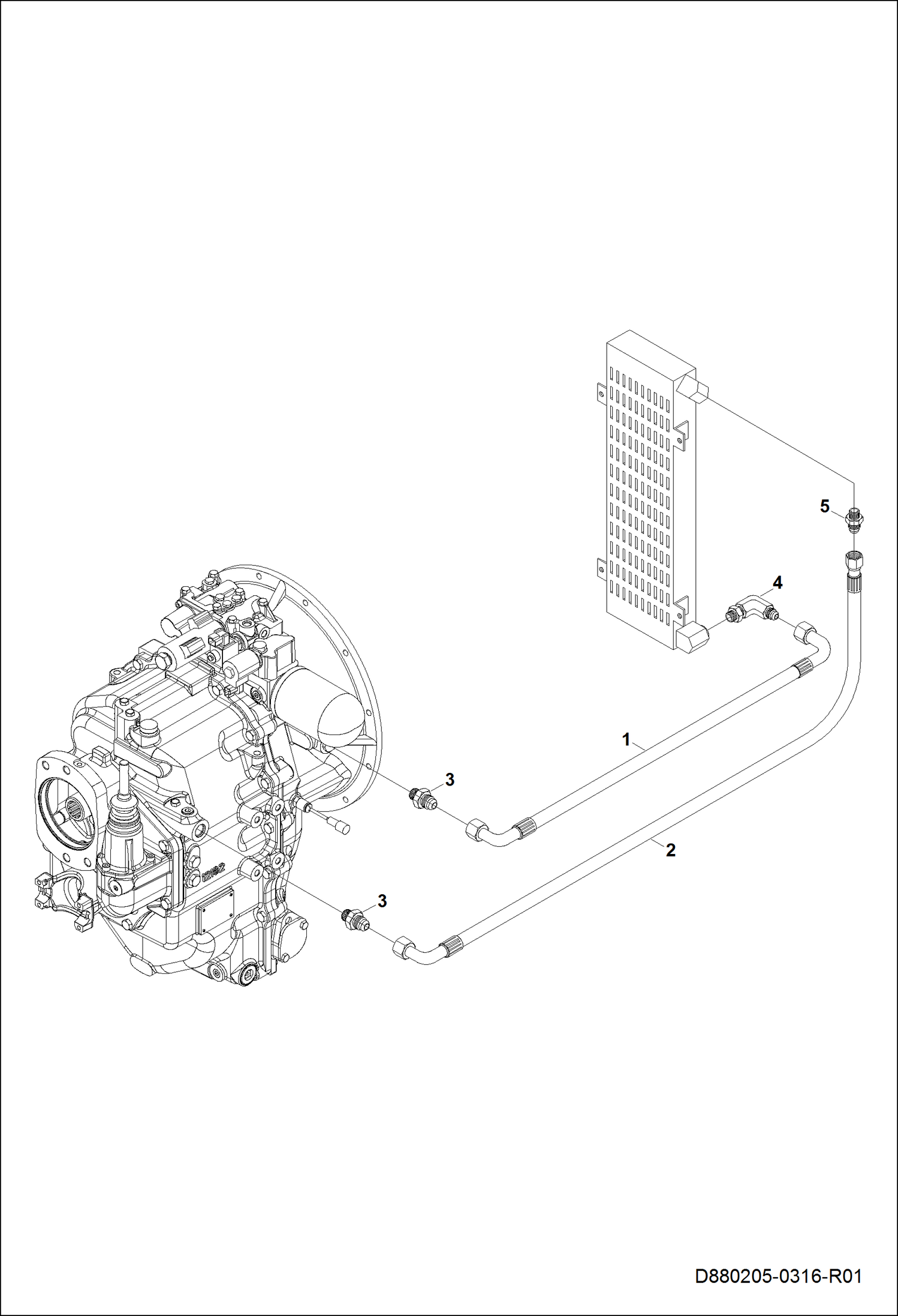 КОНТУР МАСЛЯНОГО РАДИАТОРА КОРОБКИ ПЕРЕДАЧ
