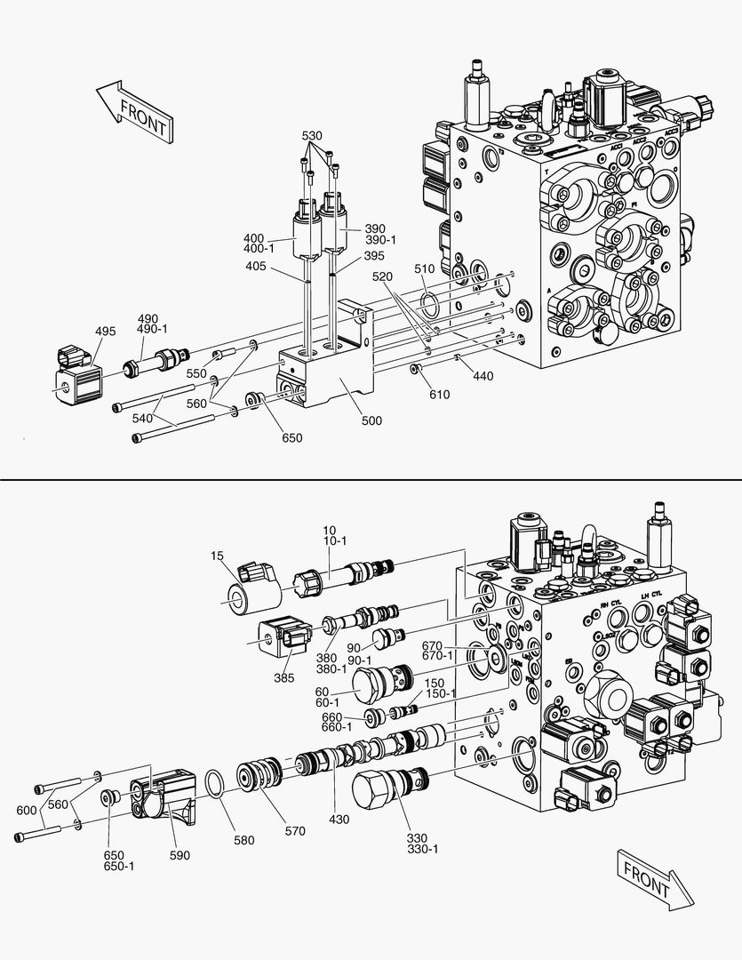 G190-230 MAIN VALVE,EXPLODED - LEFT AND RIGHT SIDE
