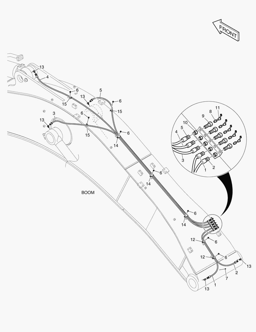 ТРУБОПРОВОД СМАЗОЧНОЙ СИСТЕМЫ - СТРЕЛА 6.7 м