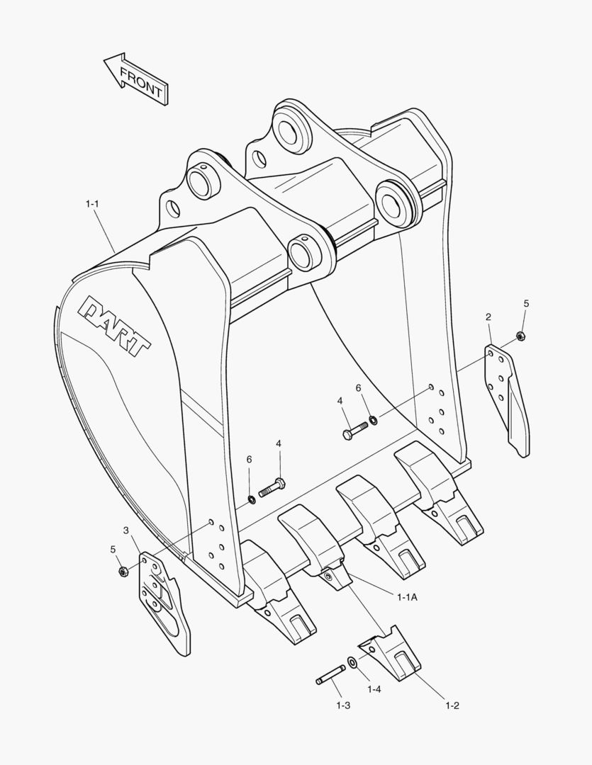 6390 BUCKET - 0.73mВі(36`) - SIDE PIN