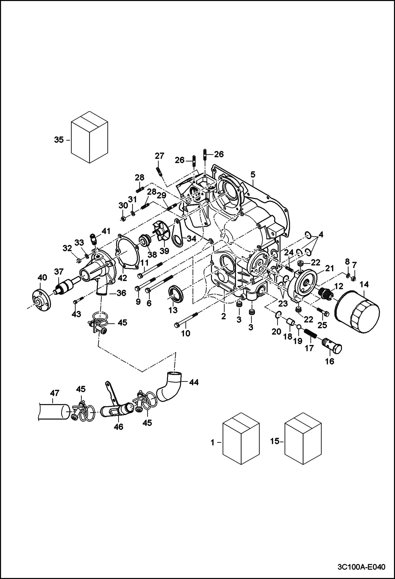 КАРТЕР КОРОБКИ ПЕРЕДАЧ (С ВОДЯНОЙ ПОМПОЙ)