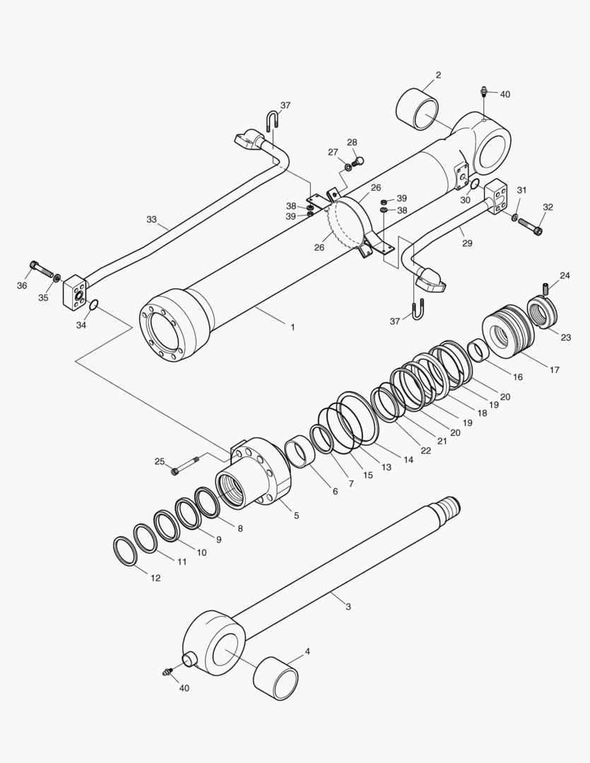 ЦИЛИНДР КОВША - РУКОЯТЬ 6.2 м