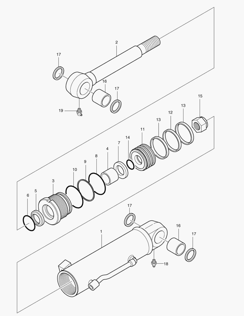 ЦИЛИНДР БУЛЬДОЗЕРА - ФИКСИРОВАННАЯ ГУСЕНИЦА