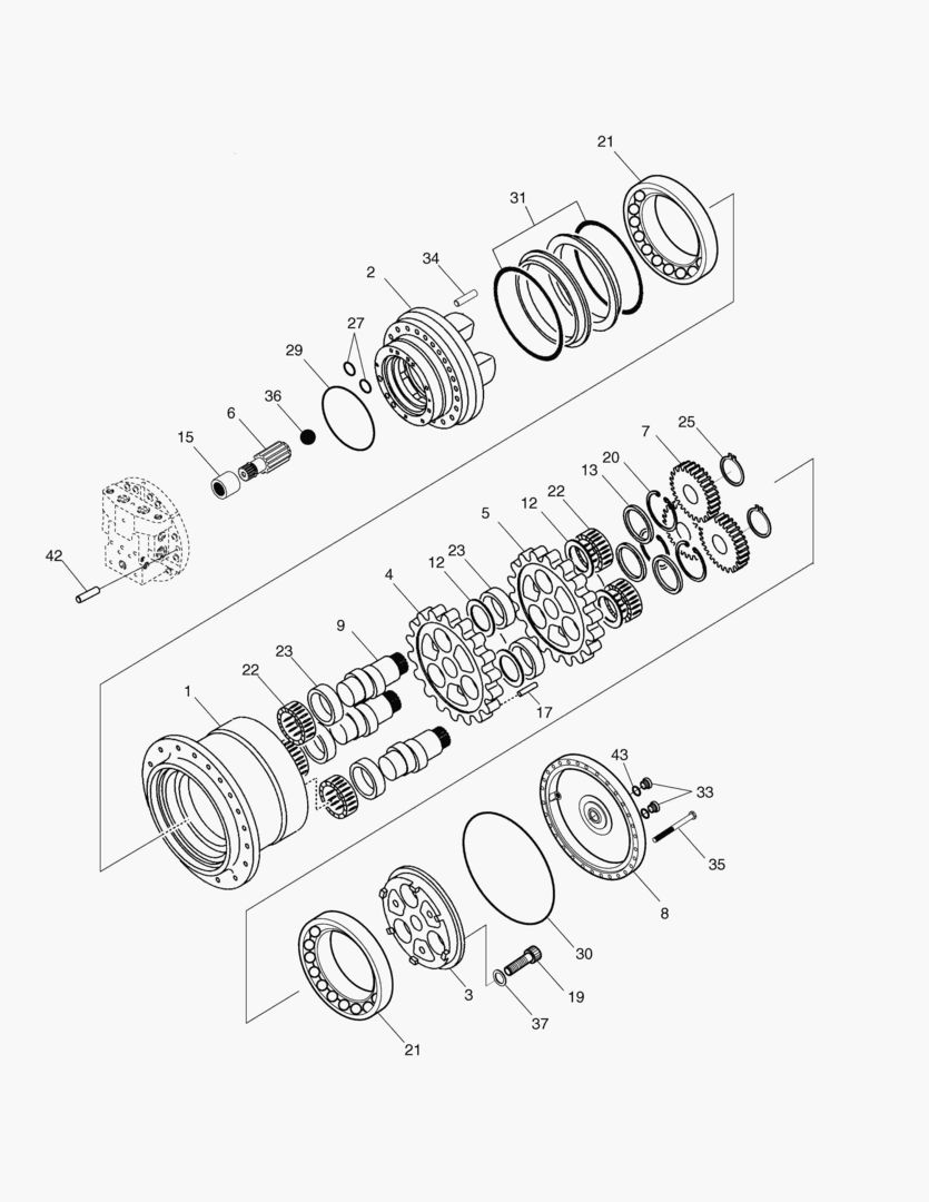 4150 TRAVEL REDUCTION GEAR [1001~1087]