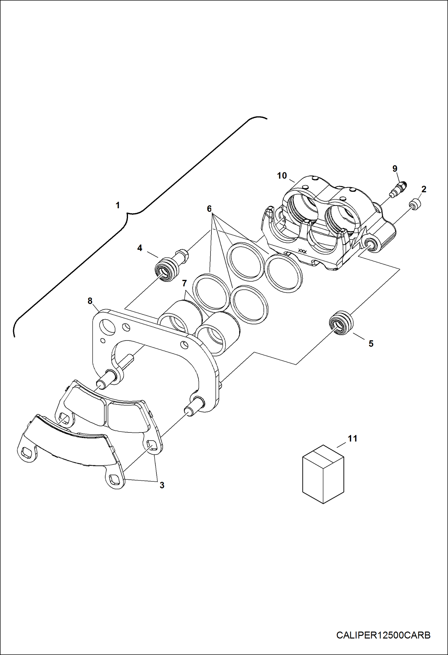 Схема ТОРМОЗА, ПЕРЕДНИЙ ТОРМОЗНОЙ СУППОРТ