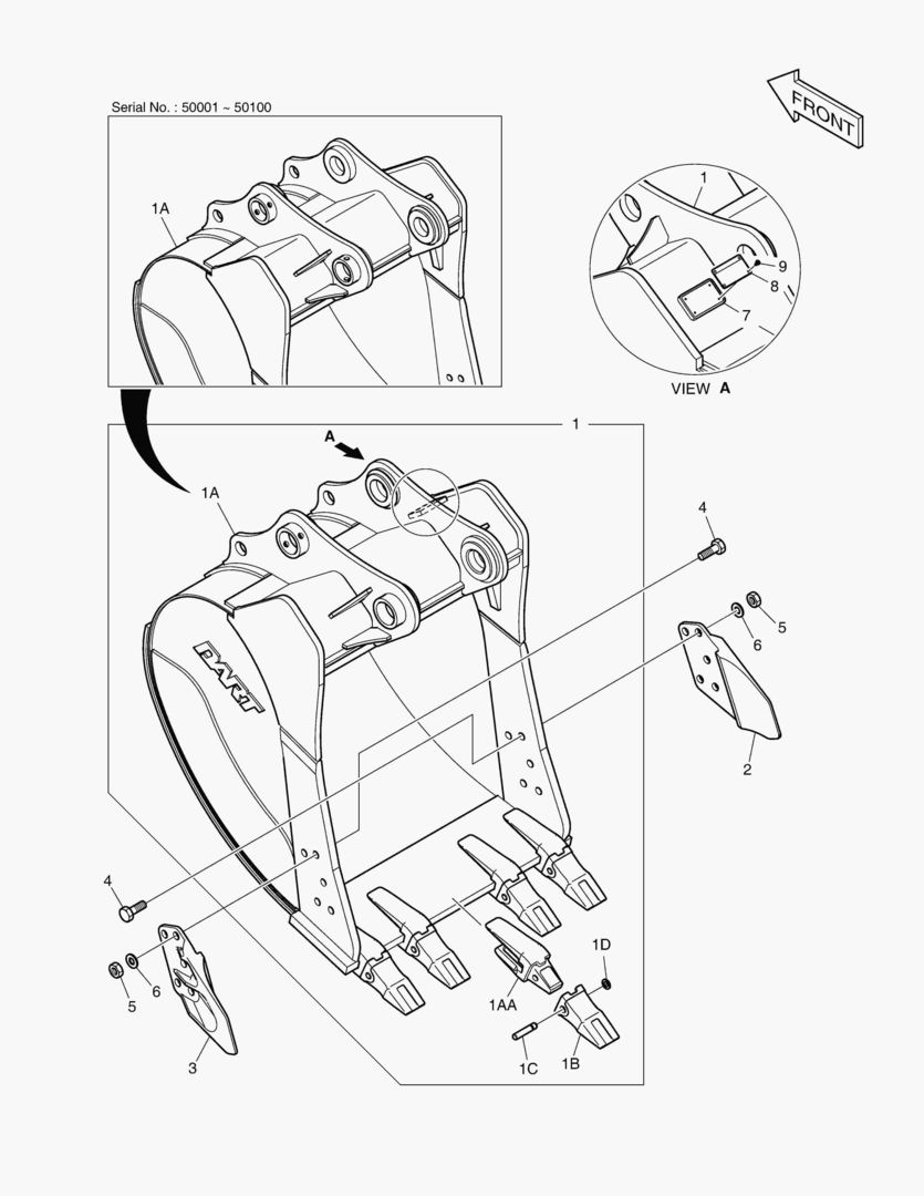 6340 BUCKET ASS`Y - 0.90mВі(42`) - SIDE PIN