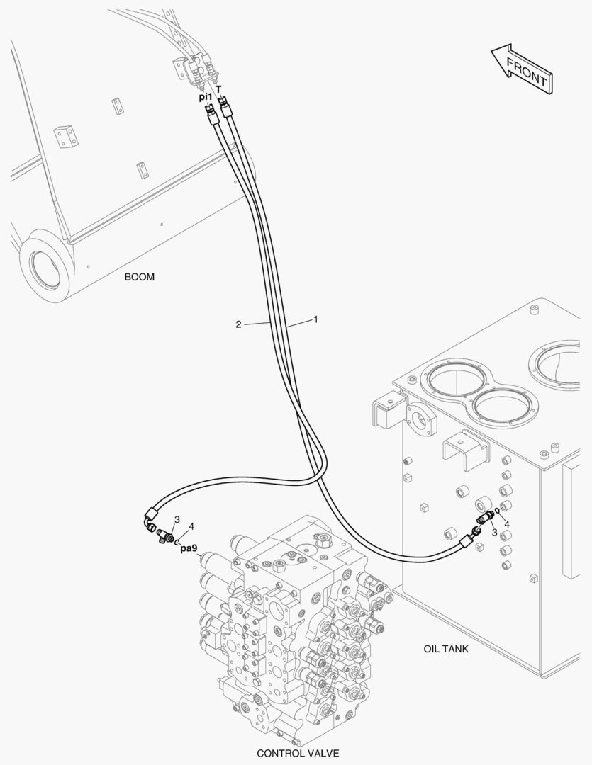 ТРУБОПРОВОД СЕРВОУПРАВЛЕНИЯ - КЛАПАН ЗАМКА РУКОЯТИ