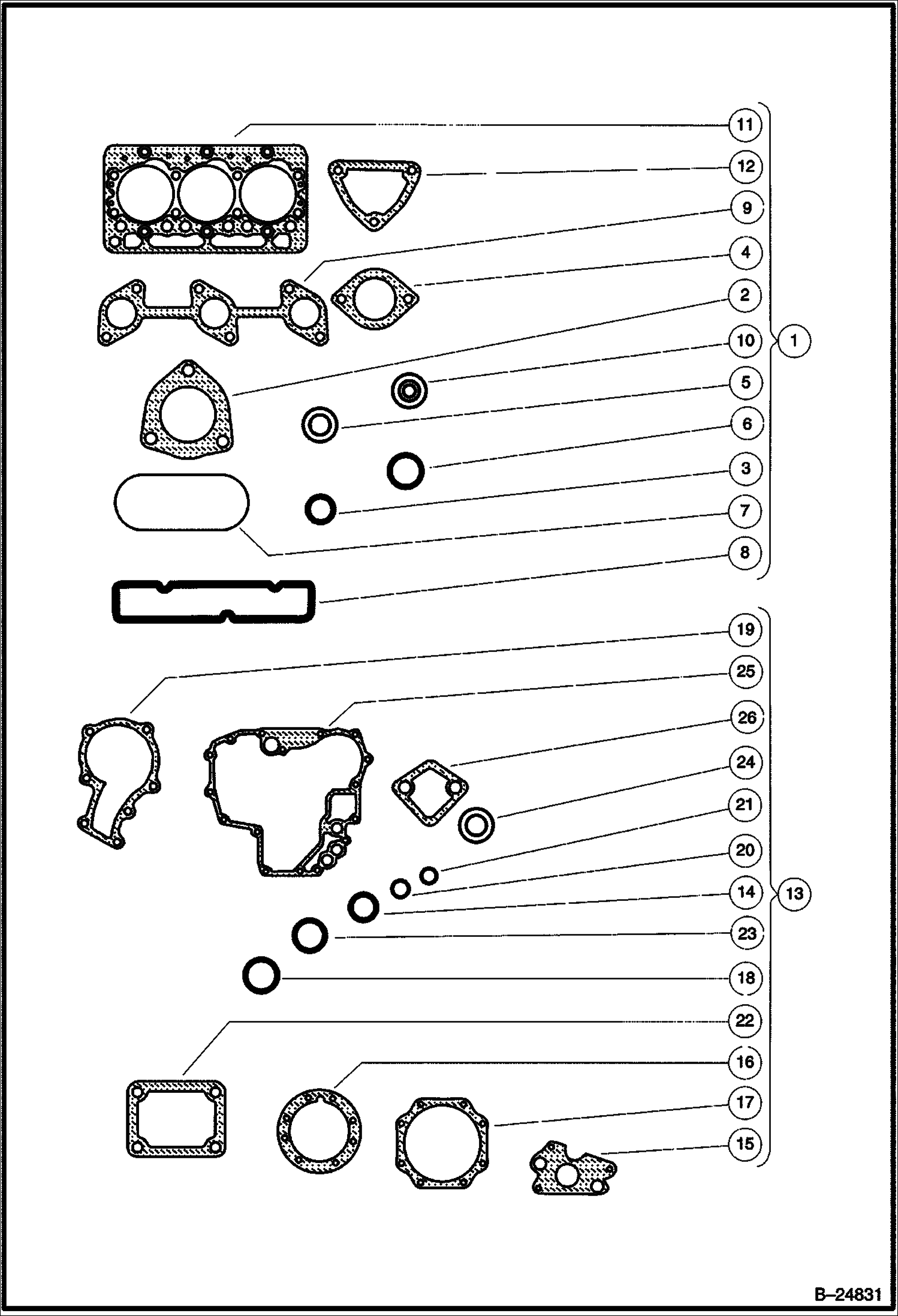 КОМПЛЕКТ ПРОКЛАДОК ДИЗЕЛЬ