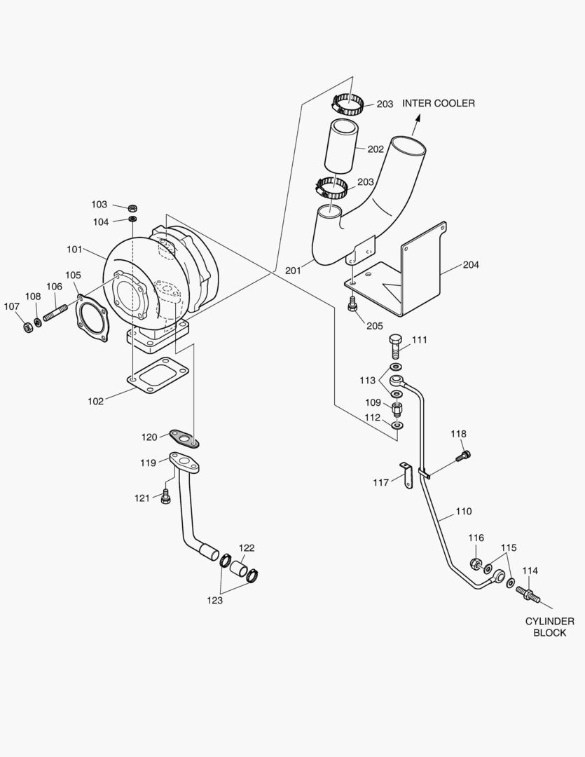 015 TURBO CHARGER & OIL PIPE