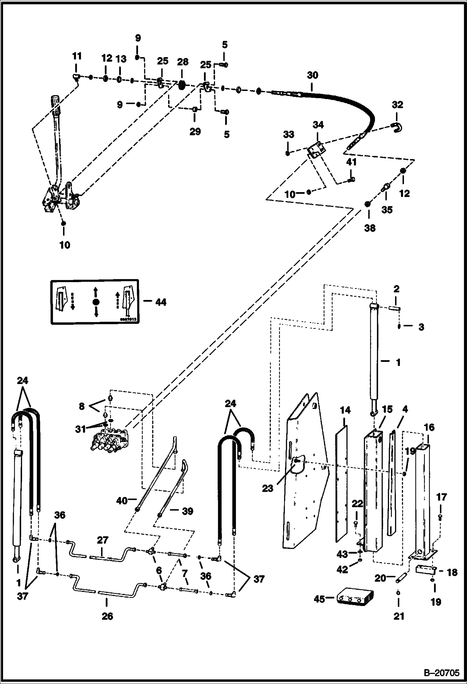 ЭКСКАВАТОР-ПОГРУЗЧИК (ЗАДНИЙ СТАБИЛИЗАТОР) (С БОЛТОВЫМ КРЕПЛЕНИЕМ) (843 15001 И ВЫШЕ)