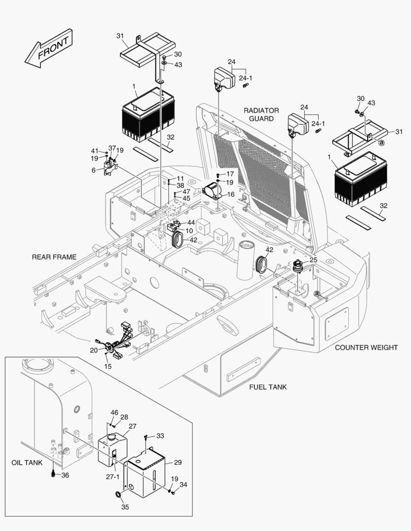 1650 ELECTRIC PARTS - BATTERY & REAR LAMP