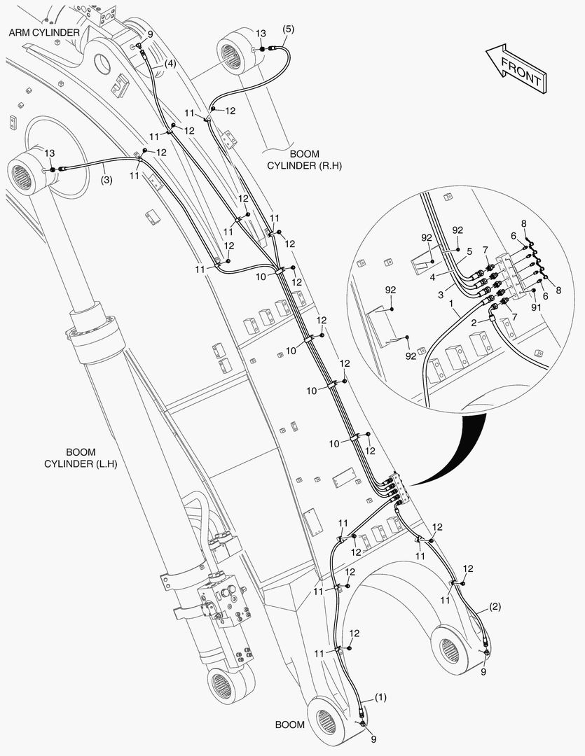 ТРУБОПРОВОД СМАЗОЧНОЙ СИСТЕМЫ - СТРЕЛА 6.65 м