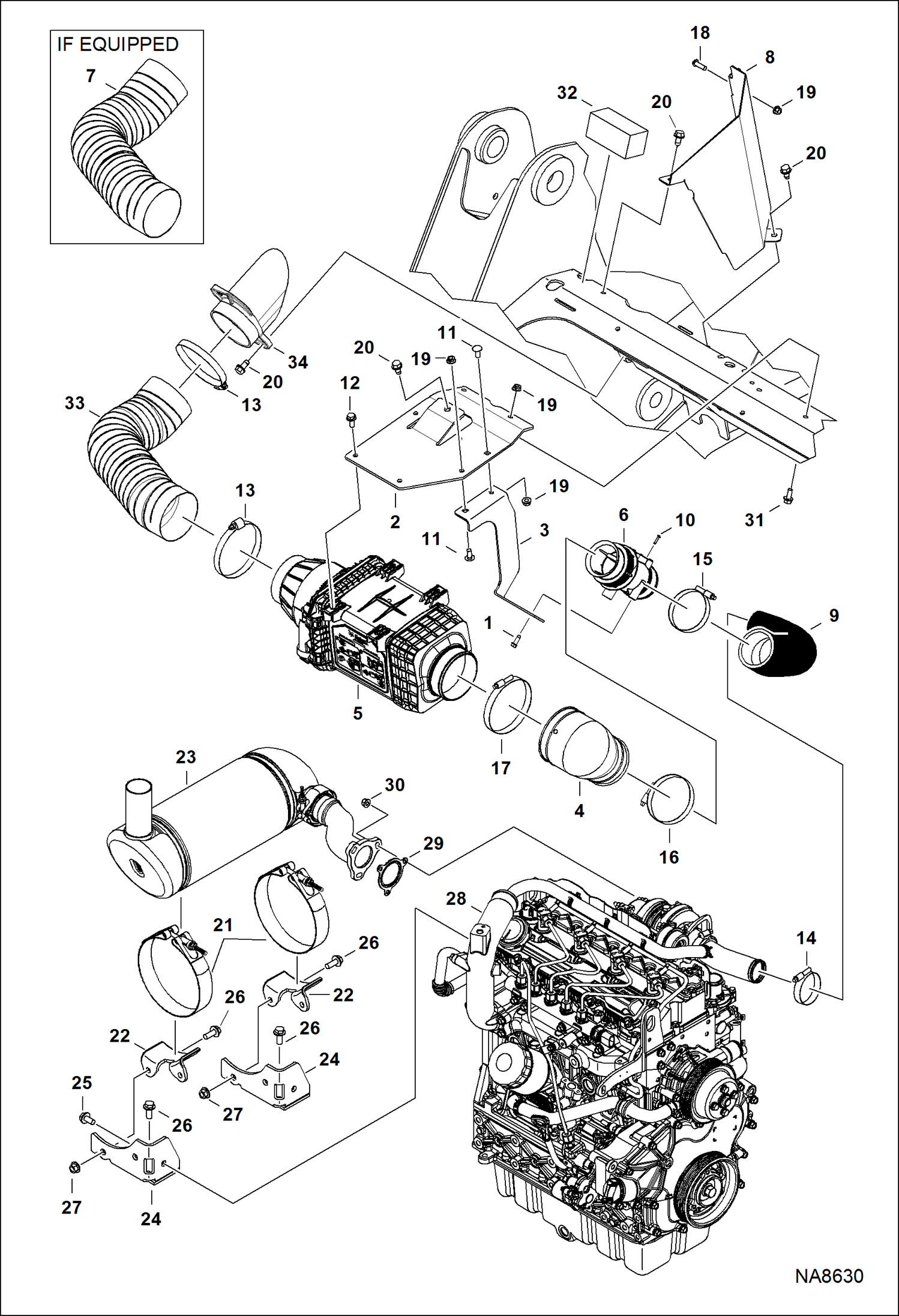 ДВИГАТЕЛЬ И КРЕПЕЖНЫЕ ДЕТАЛИ (ВОЗДУХООЧИСТИТЕЛЬ И ГЛУШИТЕЛЬ) (СЕРИЙНЫЙ НОМЕР AHGL11001 - AHGL12906)