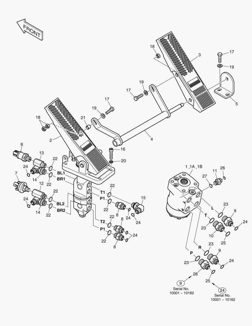 1220 BRAKE PEDAL VALVE & STEER UNIT