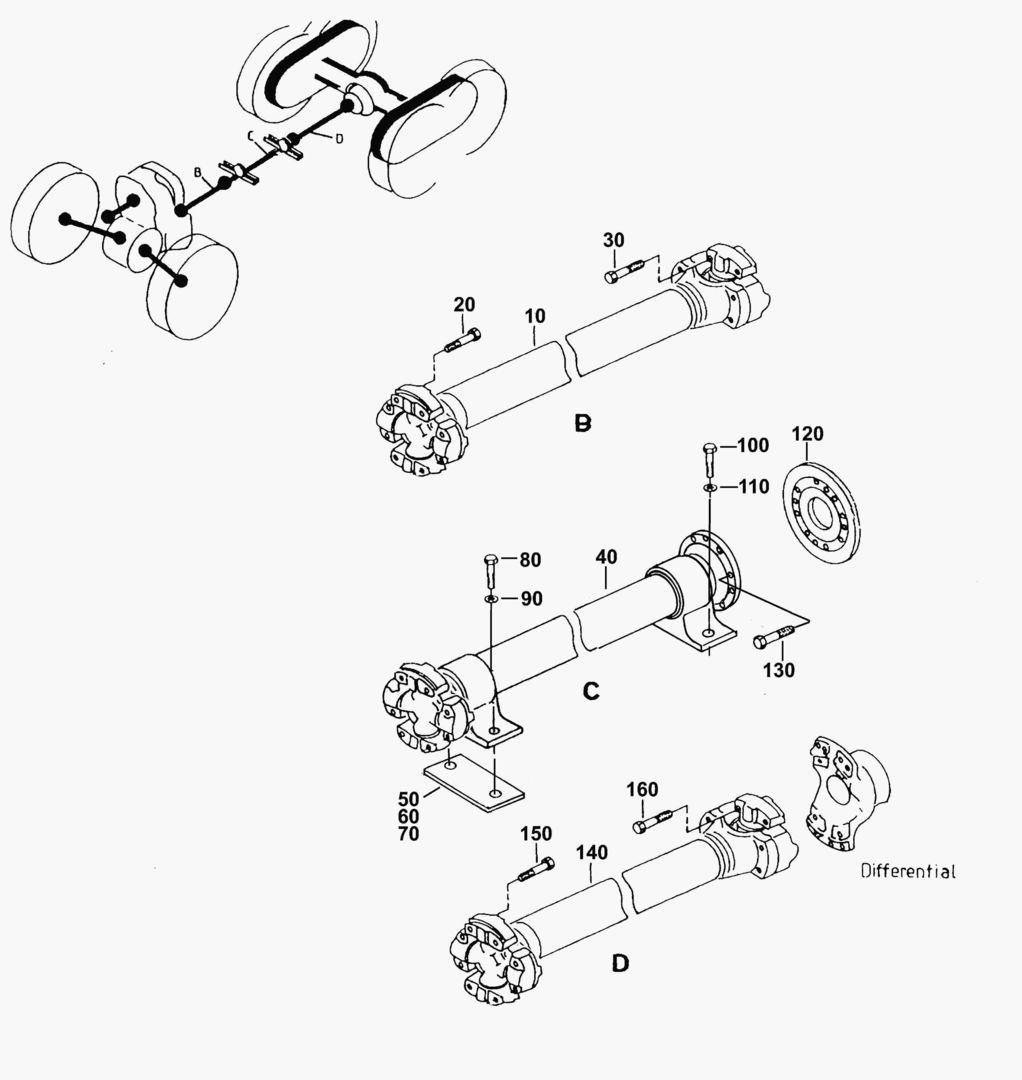 G110-2 INTERMEDIATE SHAFTS REAR WAGON