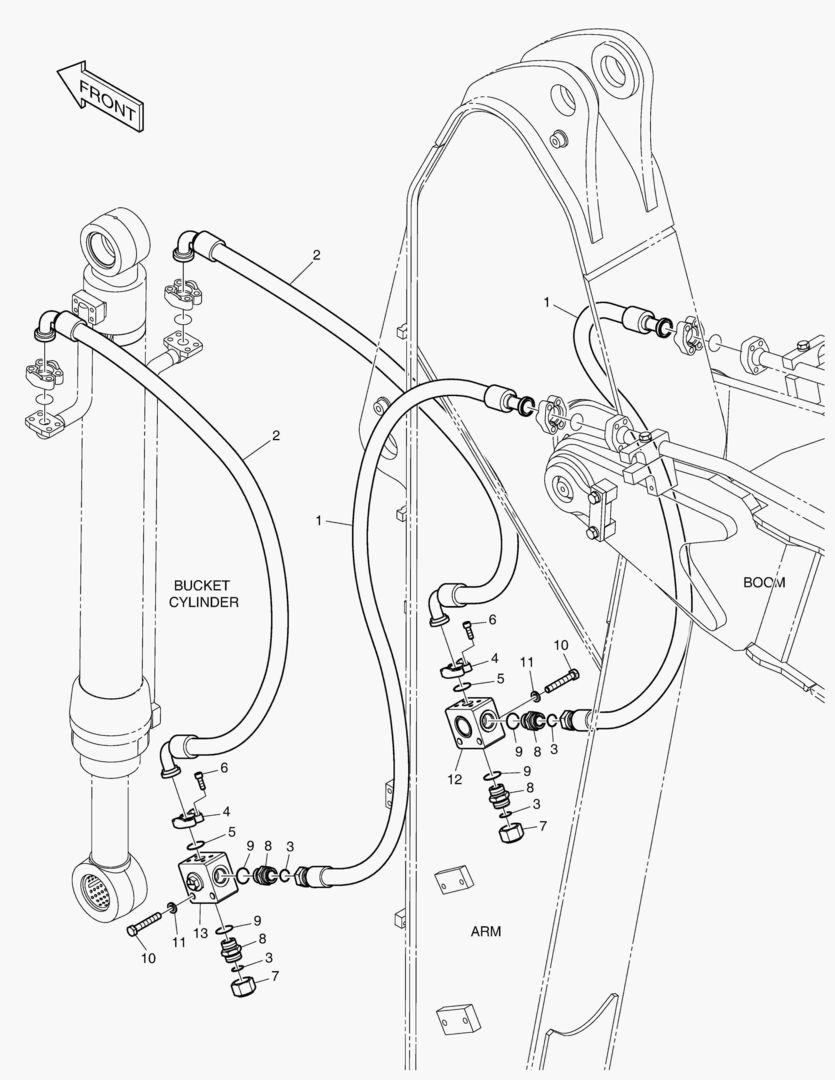 ГИДРОСИСТЕМА РУКОЯТИ - ГРЕЙФЕРНЫЙ КОВШ(РУКОЯТЬ 3.0 м)