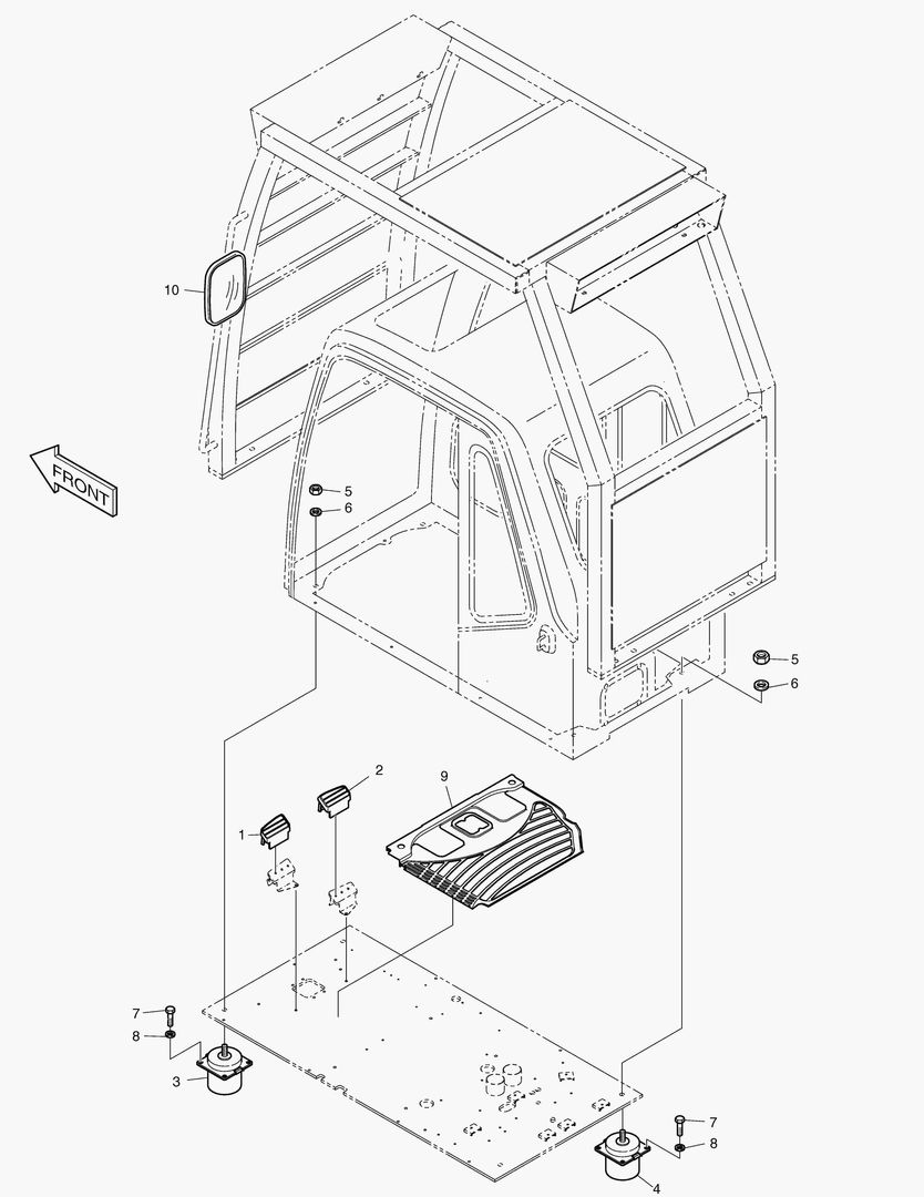 КРЕПЛЕНИЕ КАБИНЫ В СБОРЕ
