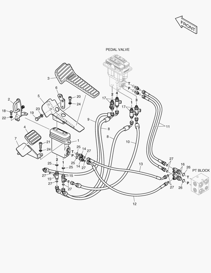 ТРУБОПРОВОД СЕРВОУПРАВЛЕНИЯ - ПРЯМОЙ ВАЛ ХОДА