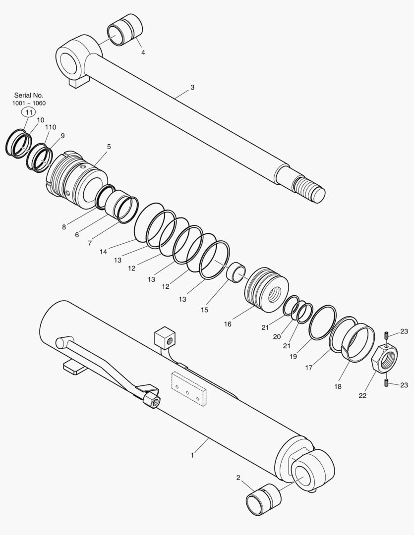ЦИЛИНДР СТРЕЛЫ - ГИДРОЗАМОК