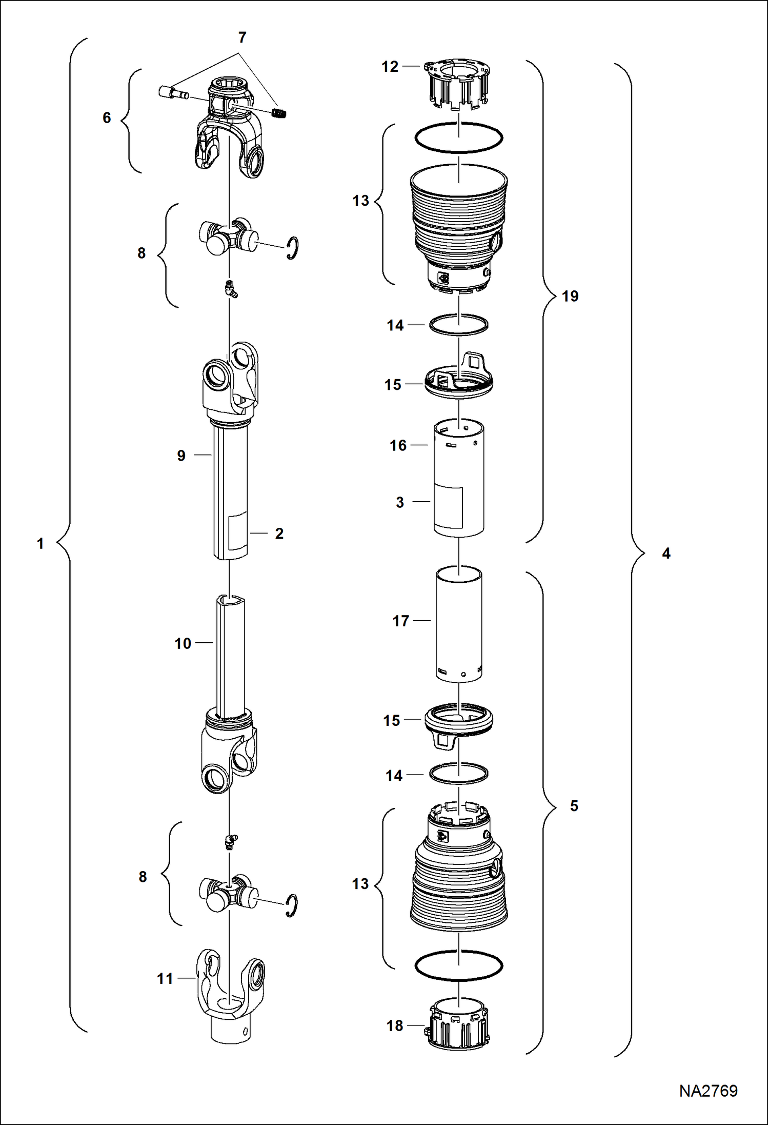 БУР ГИДРАВЛИЧЕСКИЙ (ВАЛ ОТБОРА МОЩНОСТИ) (3PTA AMJS)