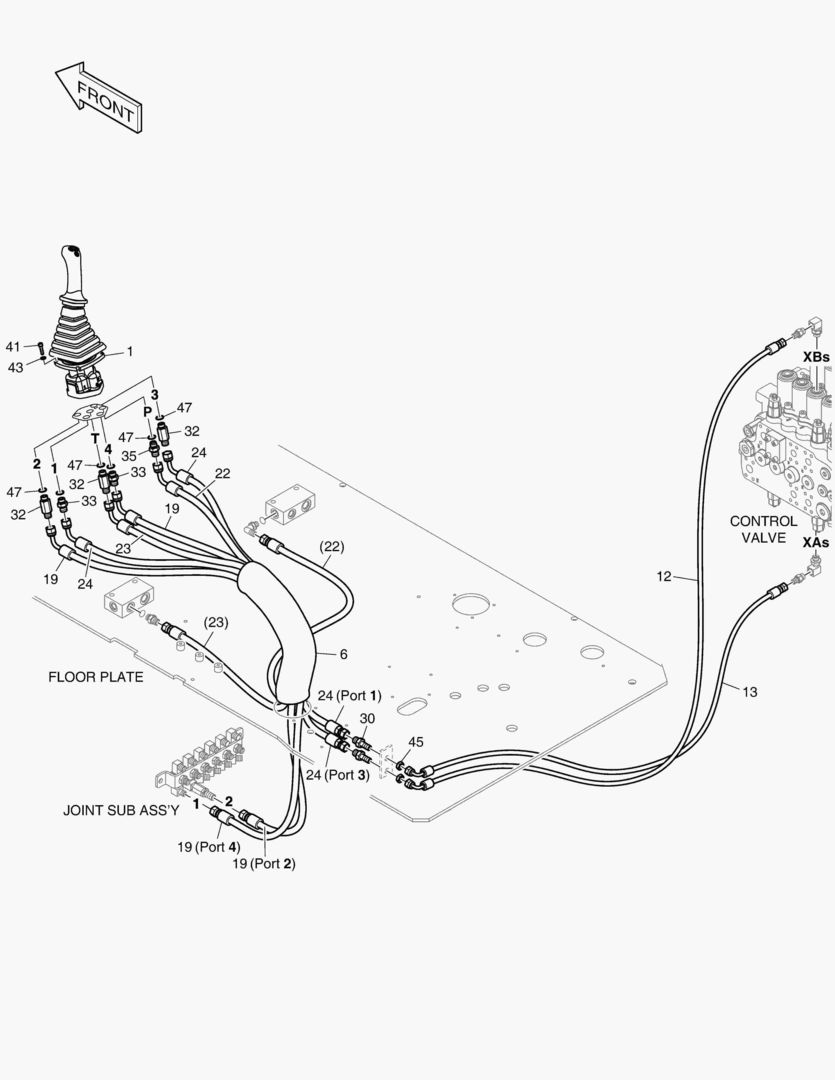1410 PILOT PIPING(8) - JOYSTICK(L.H)