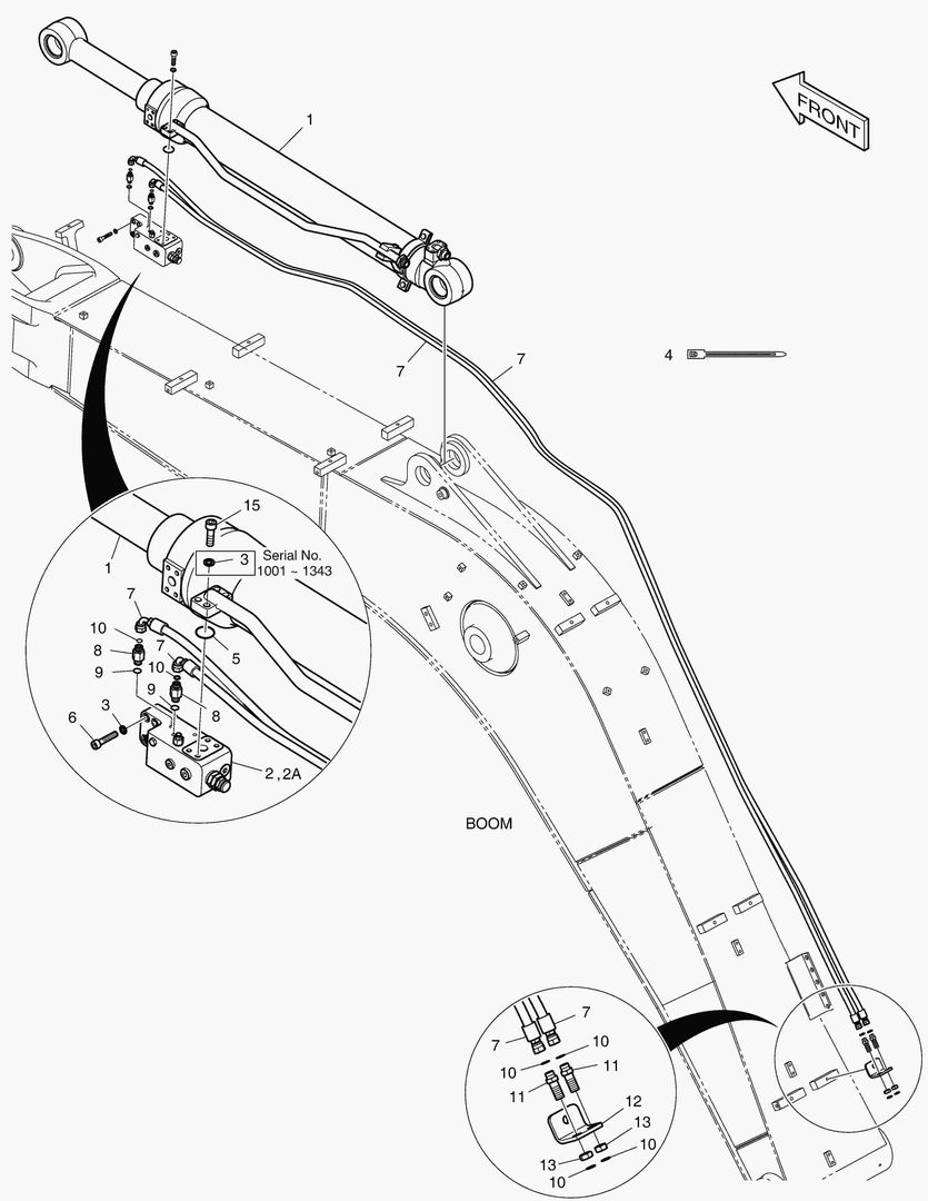 ГИДРОЗАМОК ТРУБОПРОВОДА РУКОЯТИ - СТРЕЛА 4.6 м