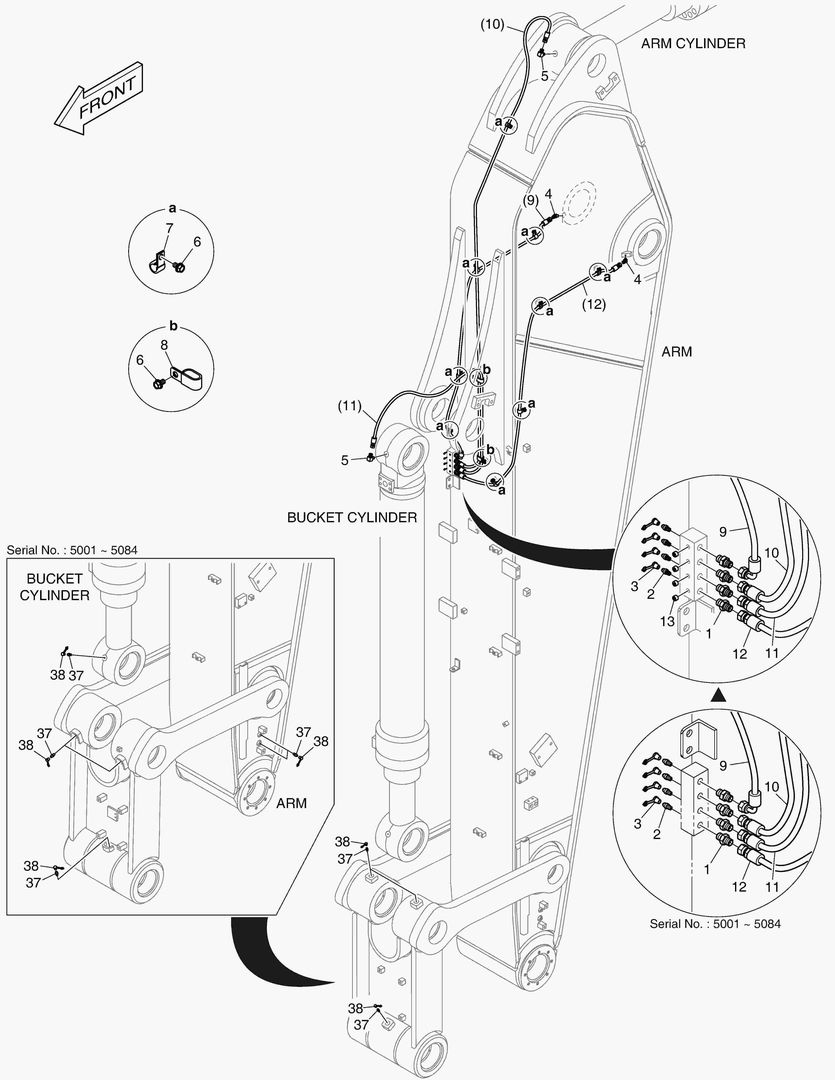 6895 LUBRICATION PIPING - ARM 4.2m(WITHOUT AGS)