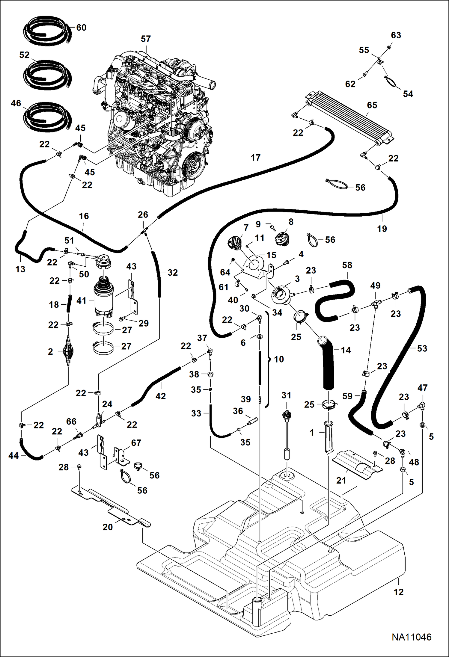 ДВИГАТЕЛЬ И КРЕПЕЖНЫЕ ДЕТАЛИ (СИСТЕМА ПОДАЧИ ТОПЛИВА) (СЕРИЙНЫЙ НОМЕР AJDT13264 И ВЫШЕ)