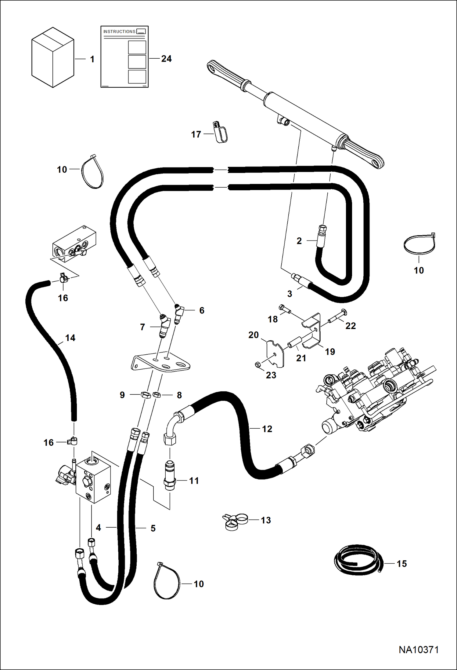 ПИТАНИЕ BOB-TACH (КОМПЛЕКТ ДЛЯ ПРОКЛАДКИ ТРУБ) (НИЖНИЙ И БОКОВОЙ ЦИЛИНДР)