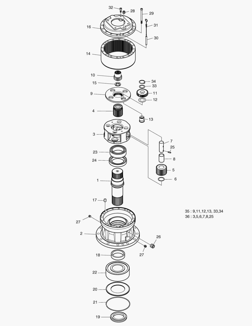 4151 SWING REDUCTION GEAR [1220~]