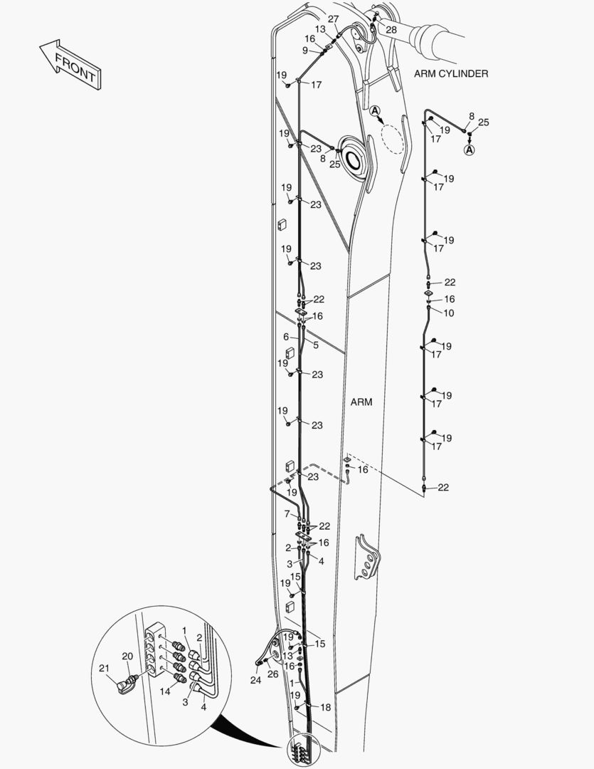 ТРУБОПРОВОД СМАЗОЧНОЙ СИСТЕМЫ - РУКОЯТЬ 8 м