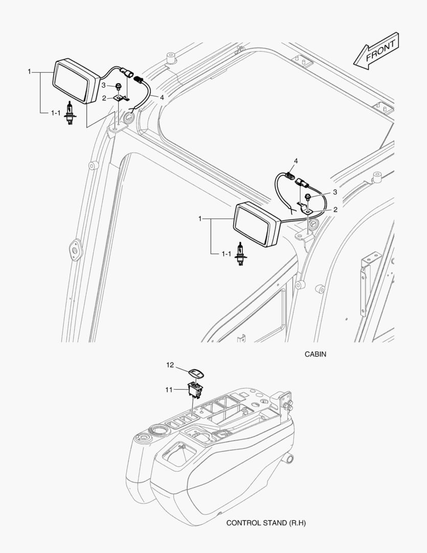 РАБОЧАЯ ФАРА(2-ЛАМПЫ) - СИСТЕМА ЗАЩИТЫ ПРИ ОПРОКИДЫВАНИИ