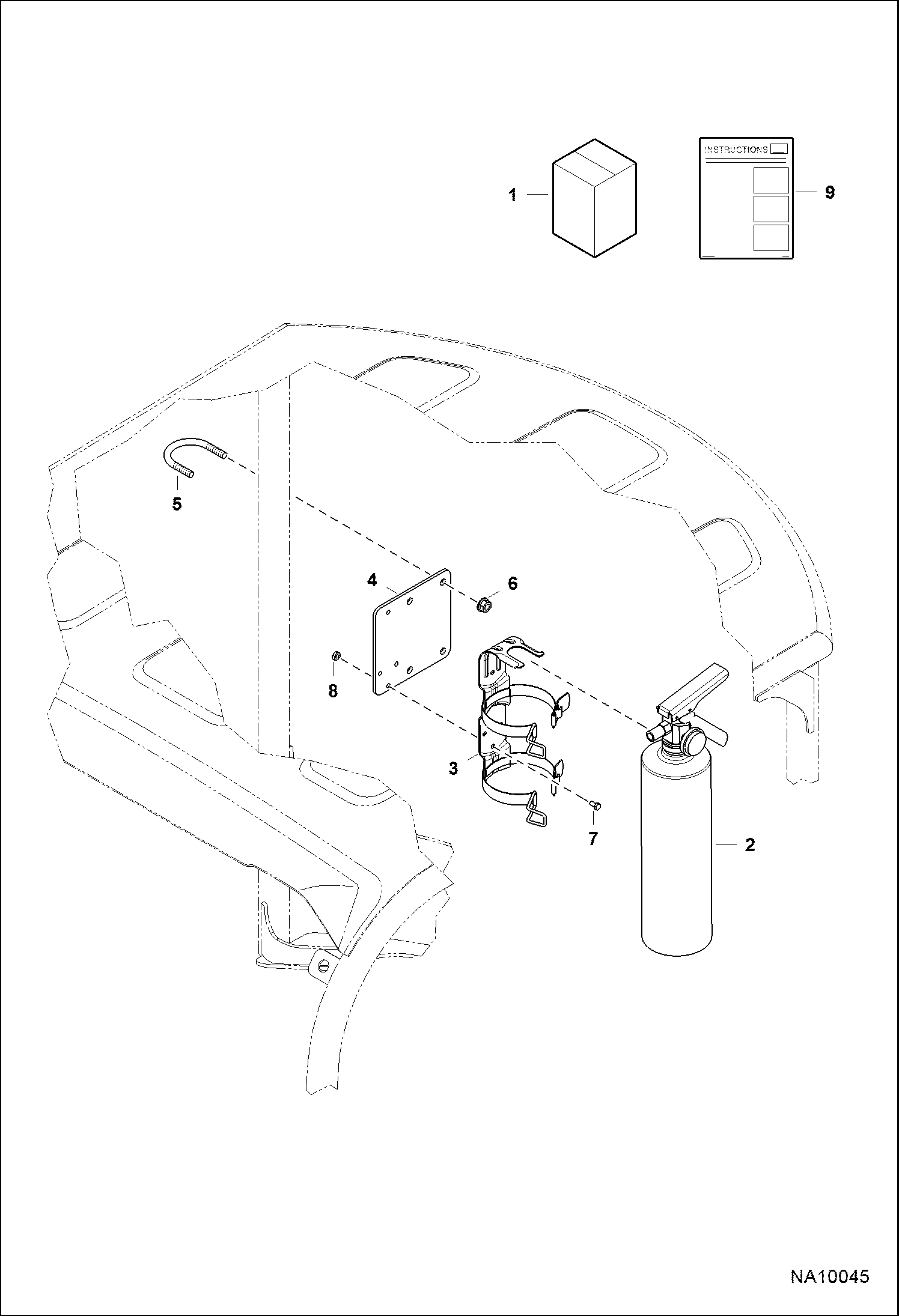 ОГНЕТУШИТЕЛЬ (КРЫША НАД СИДЕНЬЕМ ВОДИТЕЛЯ)