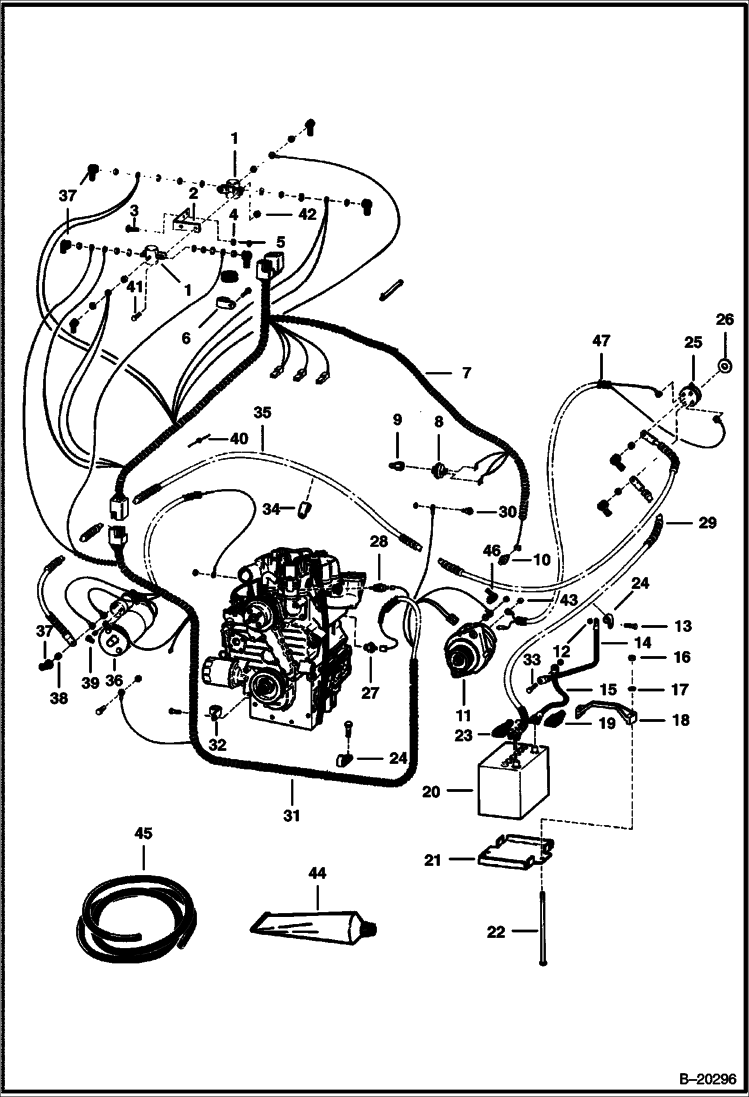 Схема ЭЛЕКТРООБОРУДОВАНИЕ ДВИГАТЕЛЯ (СЕРИЙНЫЙ НОМЕР 51378 И ВЫШЕ)