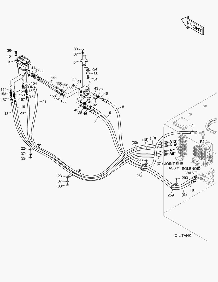 1420 PILOT PIPING(10) - PEDAL VALVE