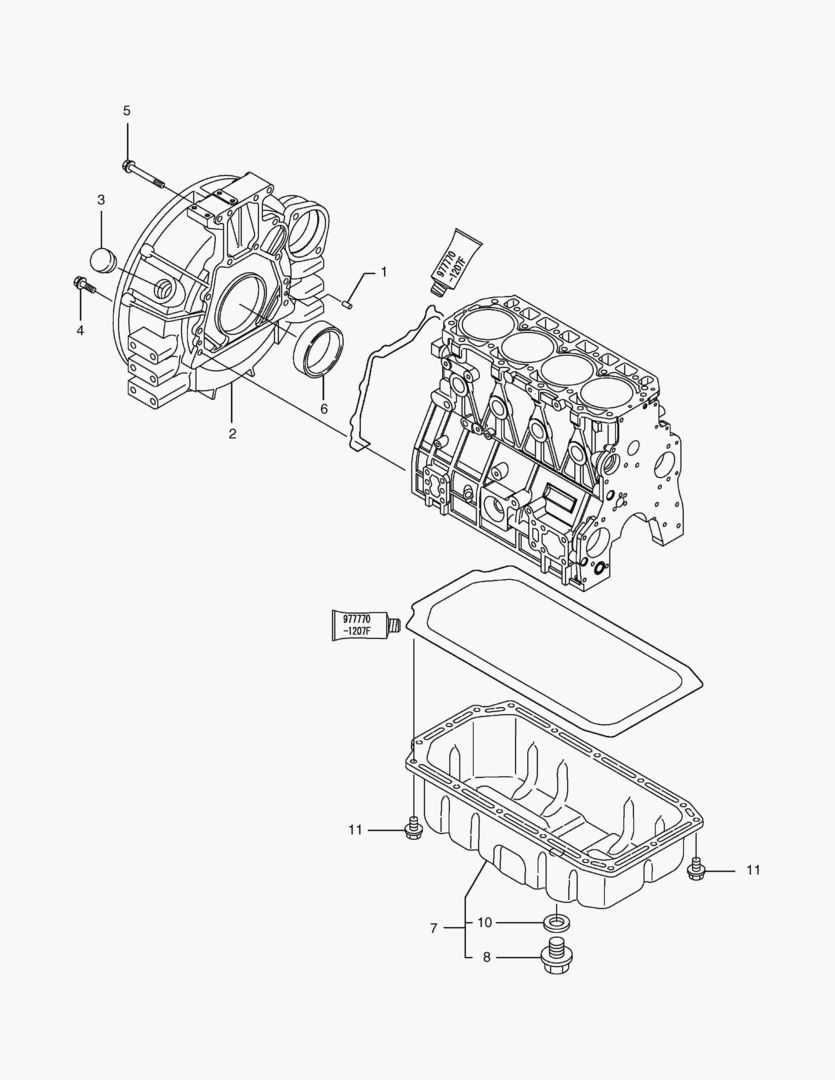013 FLYWHEEL HOUSING & OIL PAN