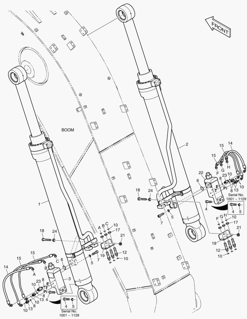 Схема ГИДРОСИСТЕМА СТРЕЛЫ-ГИДРОЗАМОК