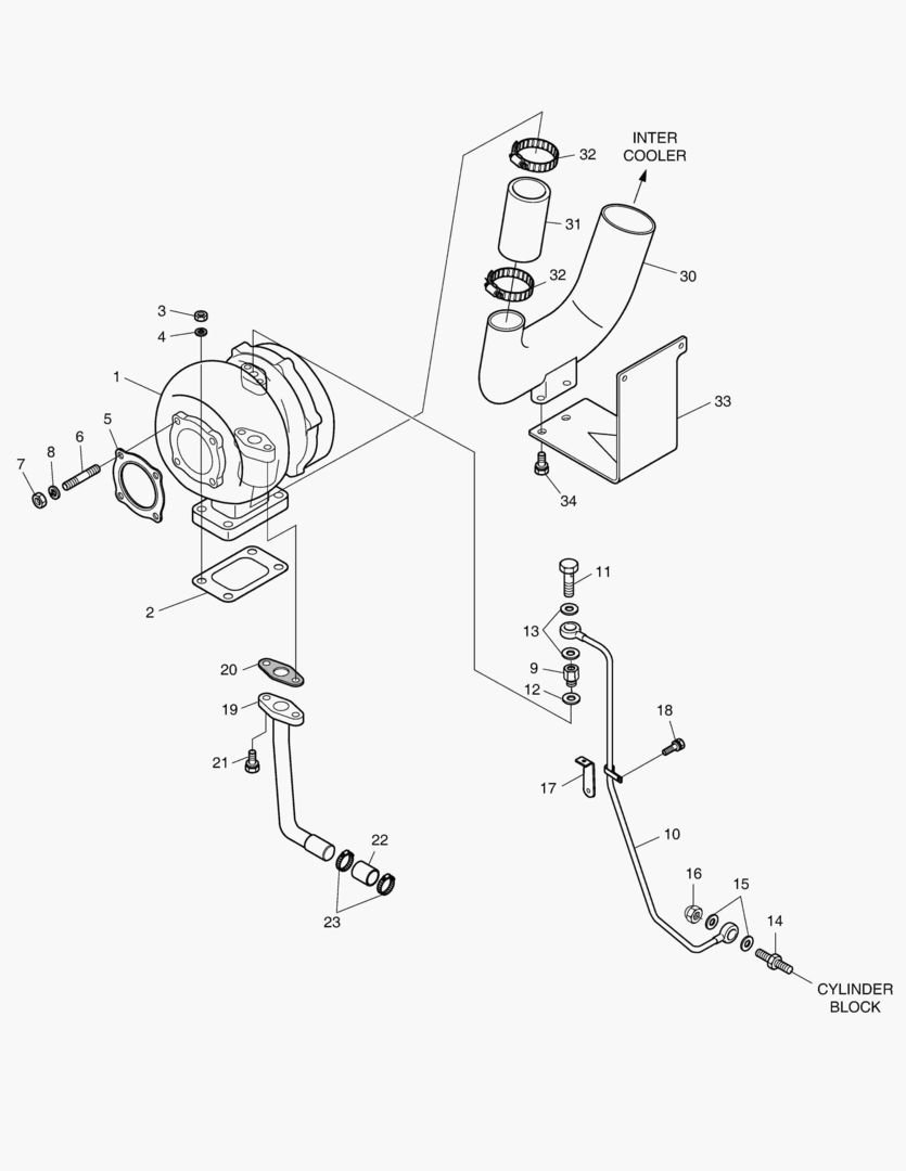 014 TURBO CHARGER & OIL PIPE