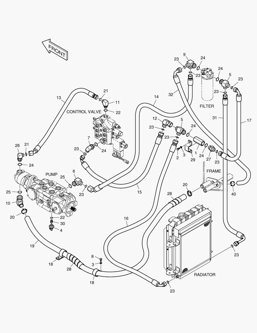Спецтехника 3130 OIL COOLER PIPING [5001~5275]