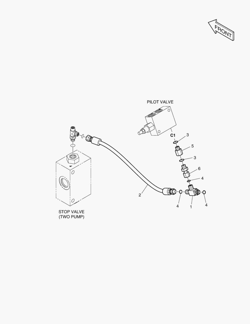 ТРУБОПРОВОД СЕРВОУПРАВЛЕНИЯ - 2 НАСОСА(ШАРНИРНАЯ СТРЕЛА)