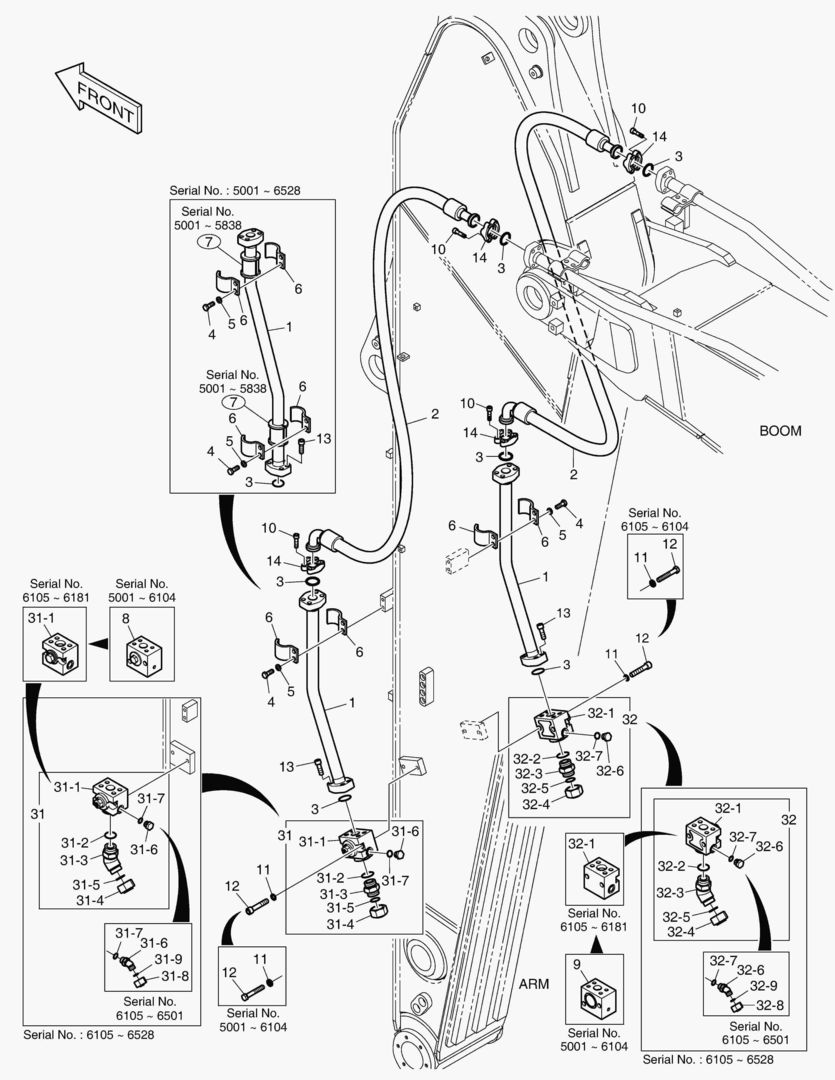 6870 ARM PIPING - ONE & TWO WAY(ARM 3.95m)