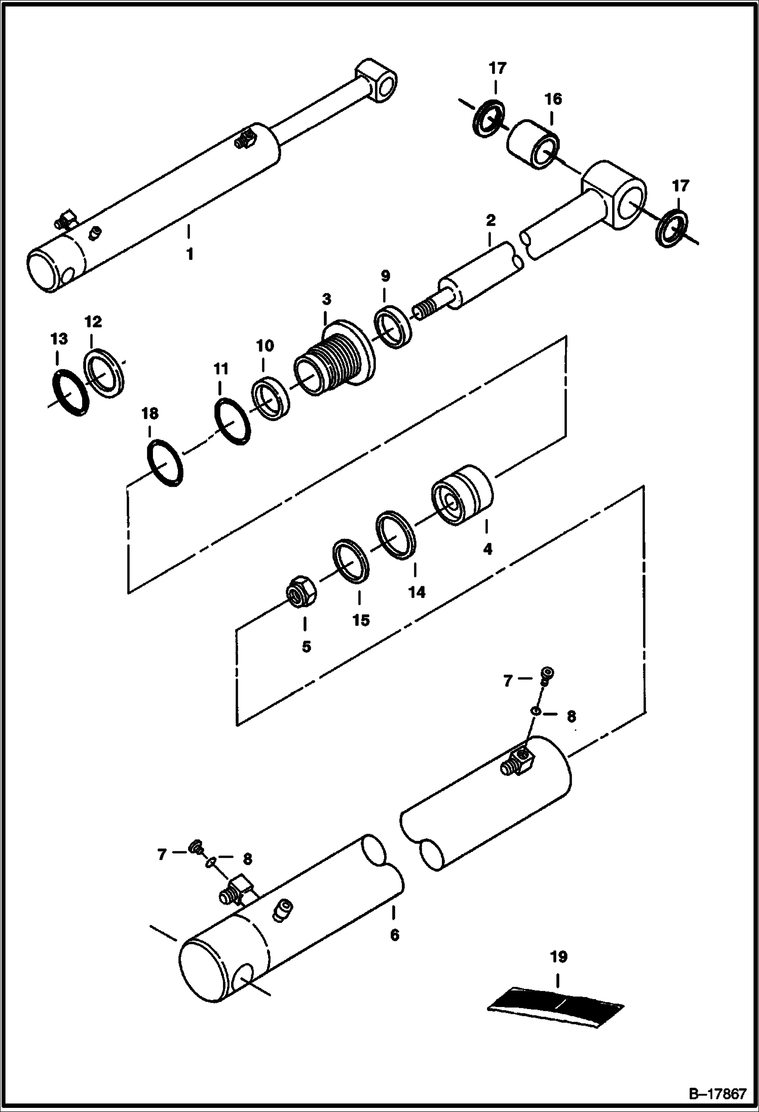 ЦИЛИНДР РУКОЯТИ (СЕРИЙНЫЙ НОМЕР 512915338 И ВЫШЕ, 517711001 И ВЫШЕ, И 516711001 И ВЫШЕ)