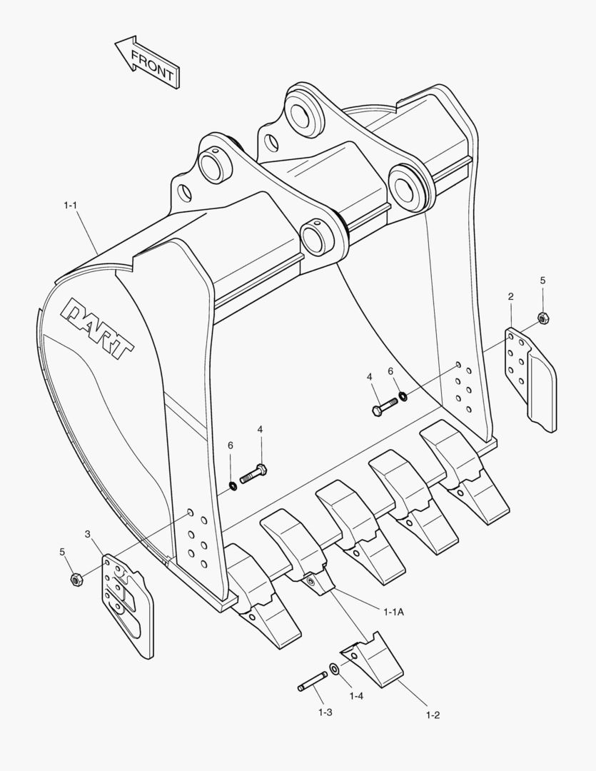 6250 BUCKET - 1.42mВі(48`) - SIDE PIN