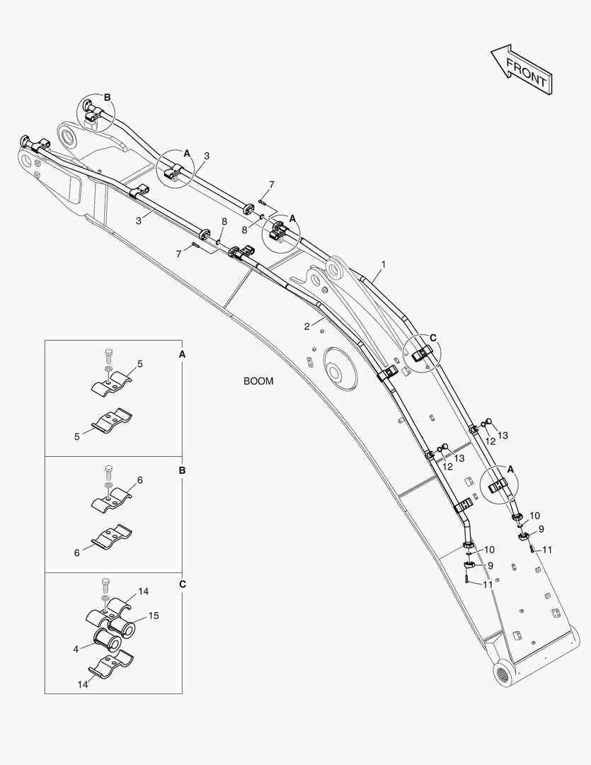 7880 BOOM PIPING - ONE & TWO WAY(BOOM 6.2m)