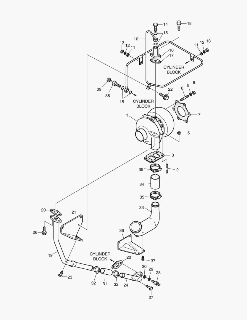 031 TURBO CHARGER & OIL PIPE