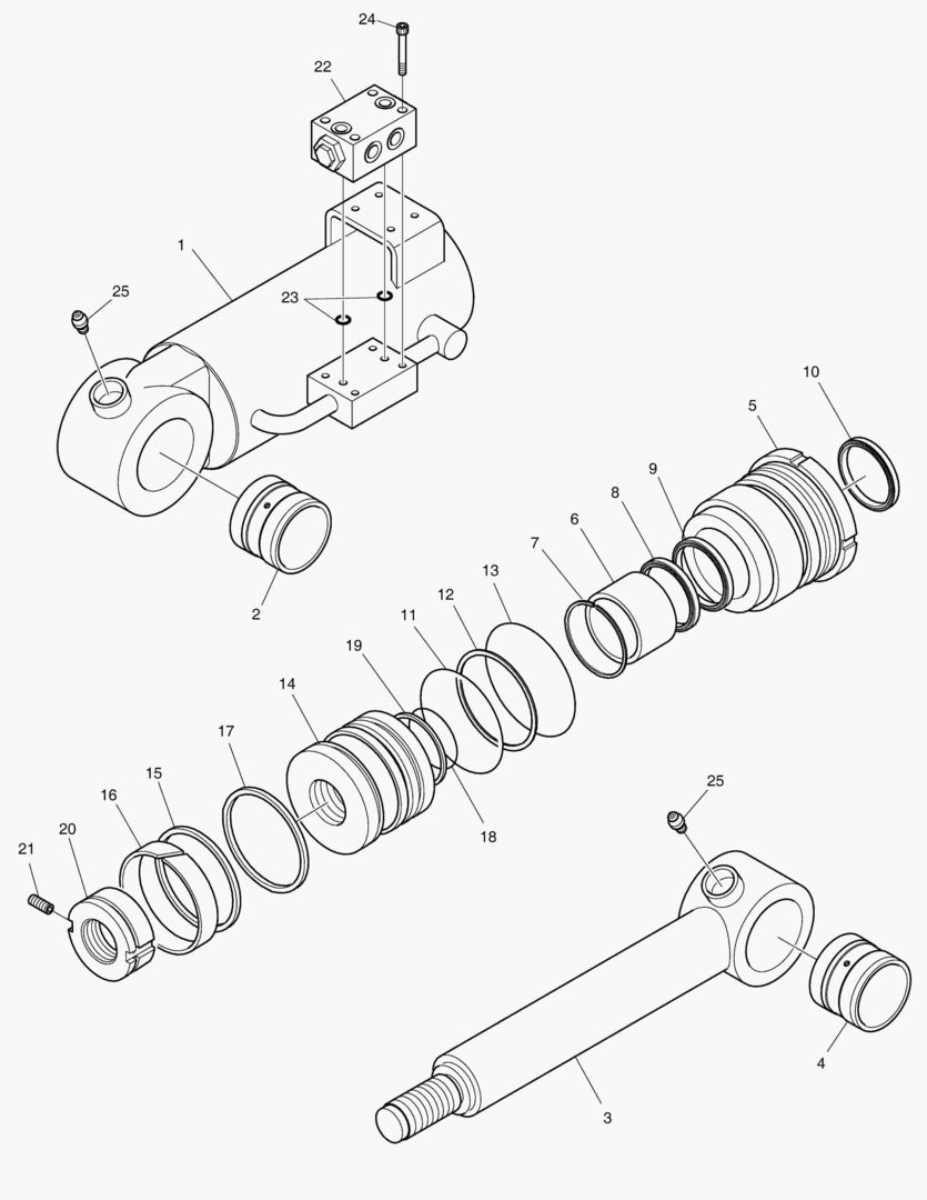 ЦИЛИНДР БУЛЬДОЗЕРА - ПРАВОСТОРОННИЙ