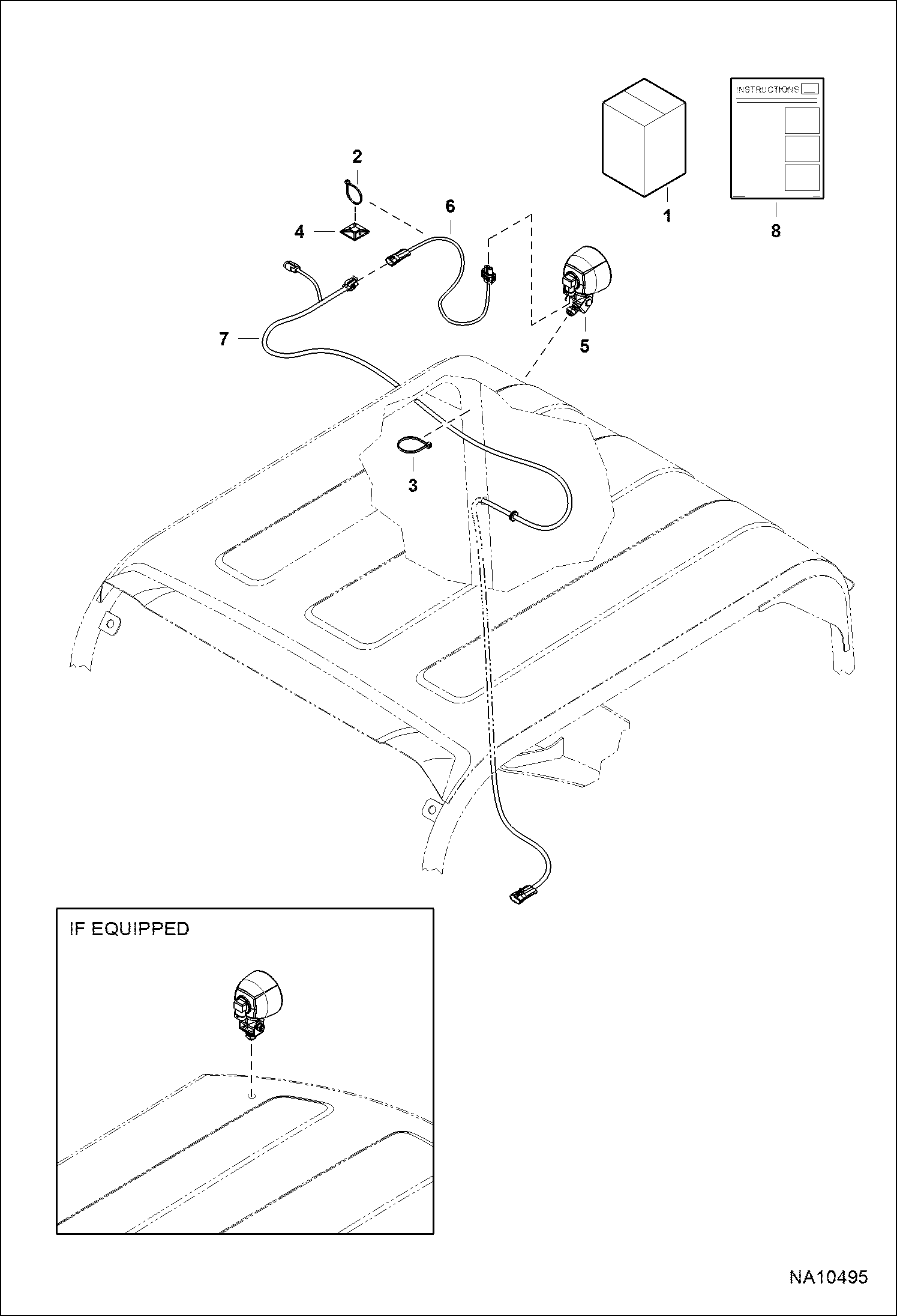 КОМПЛЕКТ ДЕТАЛЕЙ РАБОЧЕГО ОСВЕЩЕНИЯ (КРЫША НАД СИДЕНЬЕМ ВОДИТЕЛЯ)